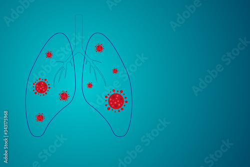 Coronavirus in lungs symbol (vector illustration)