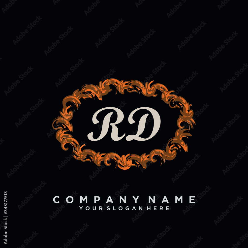 Initial Letter RD Logo With circle Template Vector Initial Letter RD Logo With circle Template Vector