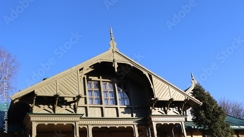 vintage building with unique roof