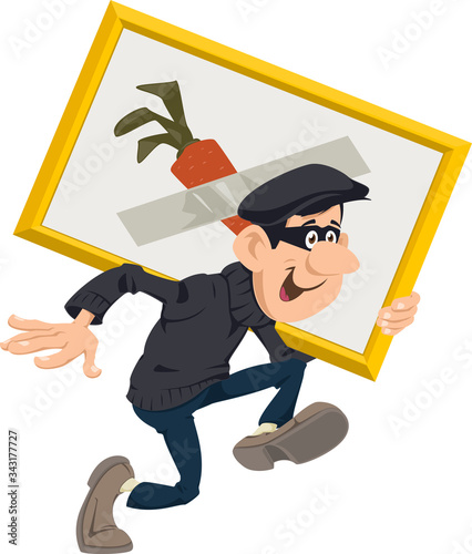 Robber stealing artworks. Funny people.