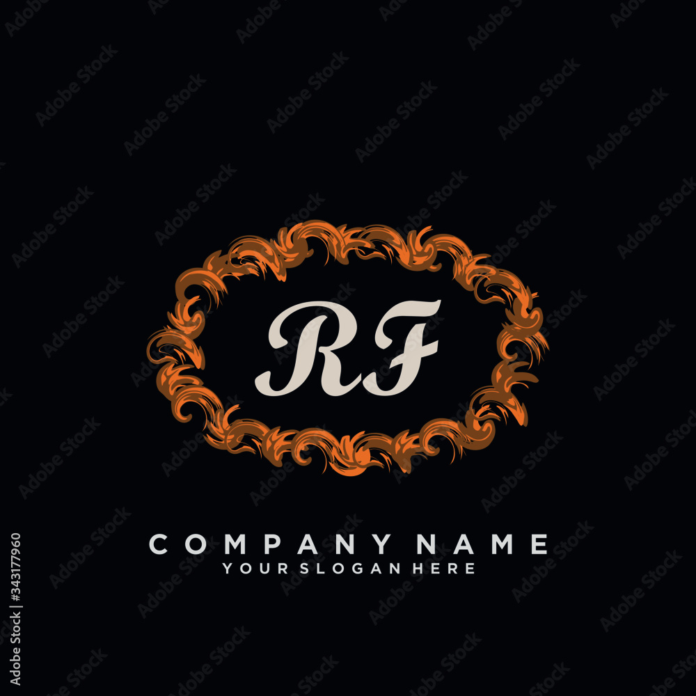 Initial Letter RF Logo With circle Template Vector Initial Letter RF Logo With circle Template Vector