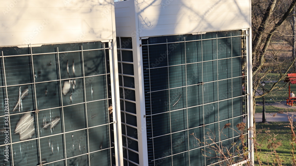 Obraz premium huge light lamp with screen on ground