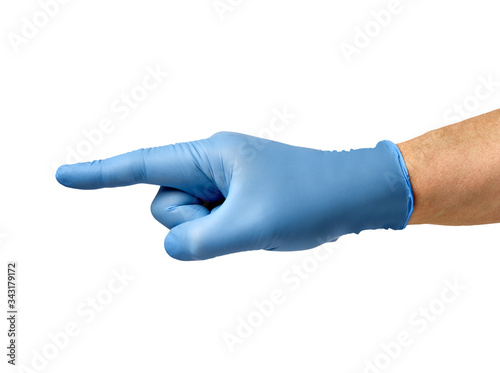 Quadro em tela latex glove hand pointing finger protective protection virus coronvirus corona d