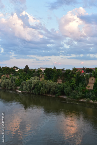 Attractive bank of the Danube with lots of dense greenery