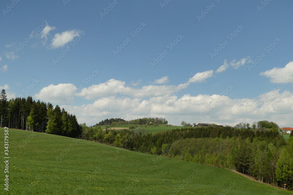 Felder im Bergland