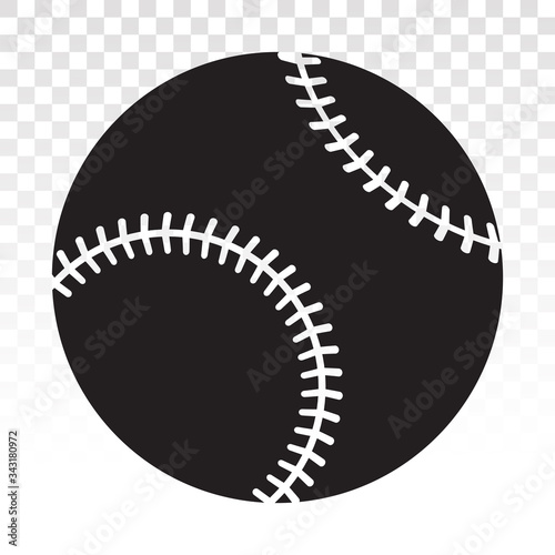 Baseball ball vector flat icon for sport apps or website on a transparent background