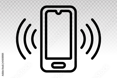 Foto Smartphone or Mobile phone ringing or vibrating vector icons for apps and websit