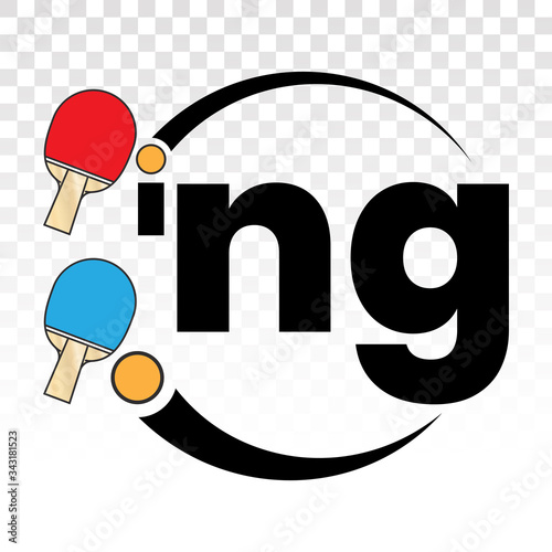 Ping pong table tennis vector logo / icons on a transparent background