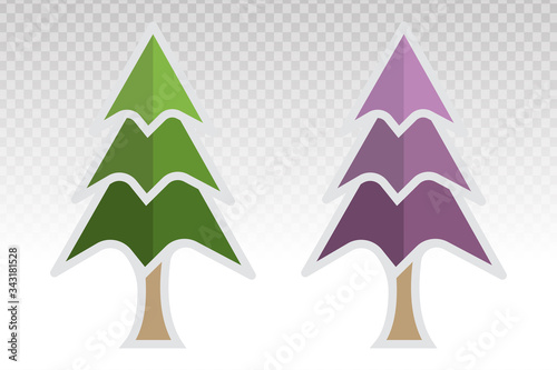 Evergreen conifer / pine tree (pinus) vector flat icon for apps and websites on a transparent background