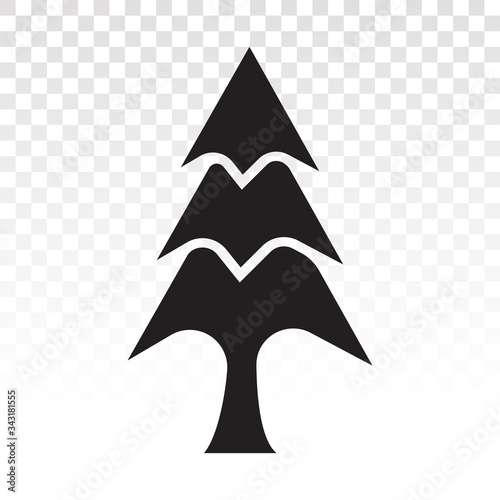 Evergreen conifer / pine tree (pinus) vector flat icon for apps and websites on a transparent background