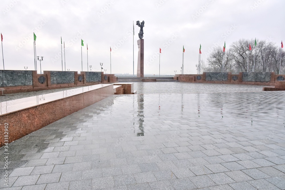 Mogilev, Belarus - March 2020. Memorial complex 