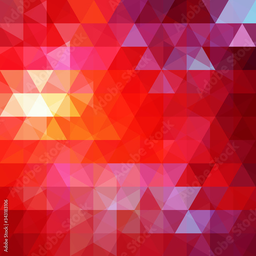Abstract red mosaic background. Triangle geometric background. Design elements. Vector illustration