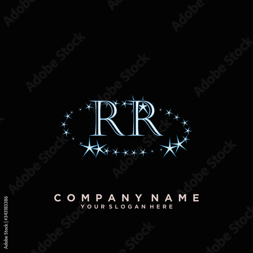 Initial Letter RR Logo With circle Template Vector