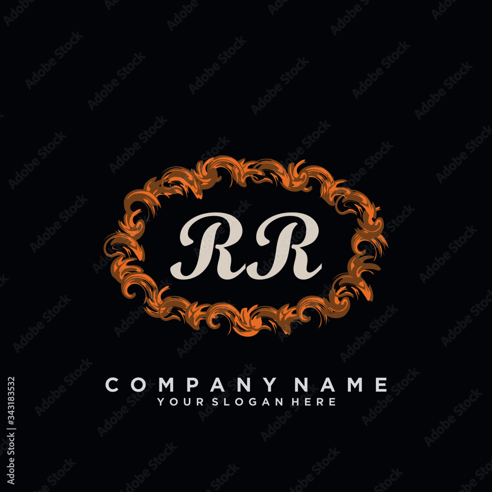Initial Letter RR Logo With circle Template Vector Initial Letter RR Logo With circle Template Vector