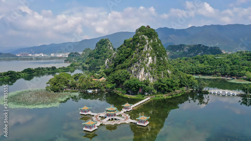 Seven Stars Cave Scenic Park in Zhaoqing City of Guangdong Province centers around the Star Lake and the Seven Peaks photo