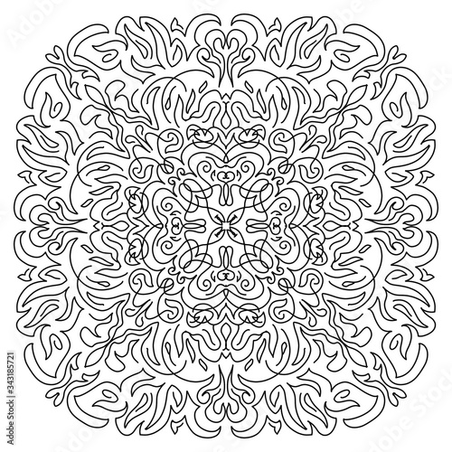 mandala pattern seamless white black element outline (ID: 343185721)