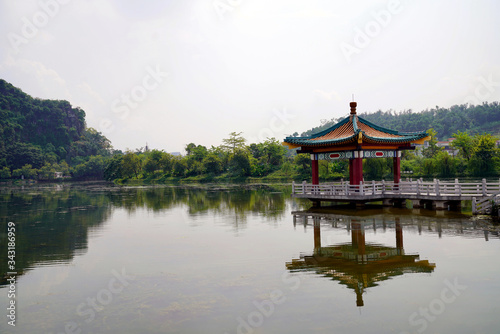 Seven Stars Cave Scenic Park in Zhaoqing City of Guangdong Province centers around the Star Lake and the Seven Peaks