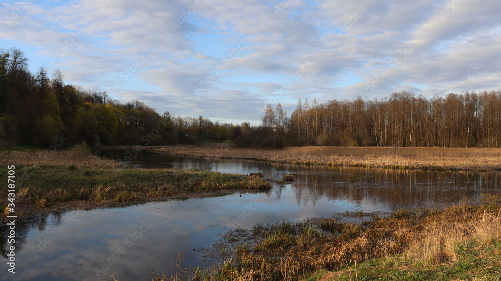 beautiful park quayside in Belarus 