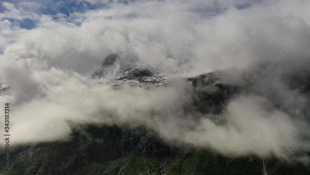 Mountain cloud top view landscape. Beautiful Nature Norway natural landscape Mountain cloud top view landscape. Beautiful Nature Norway natural landscape