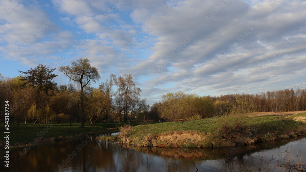 beautiful park quayside in Belarus 