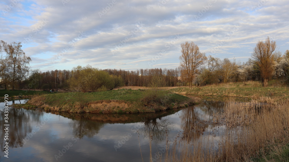 beautiful park quayside in Belarus 