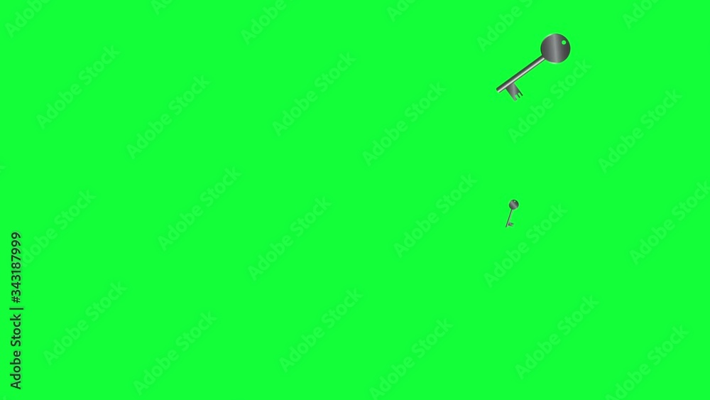 Vintage style lock keys animation elements green screen chroma key