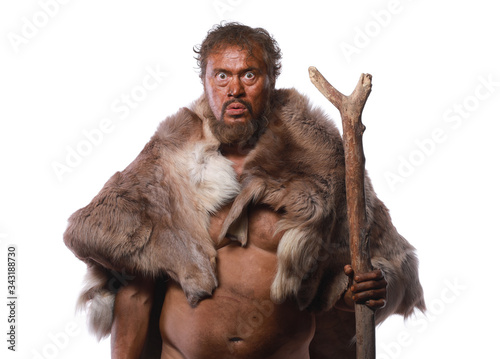 Photos cave ancient man with a club , Ice Age