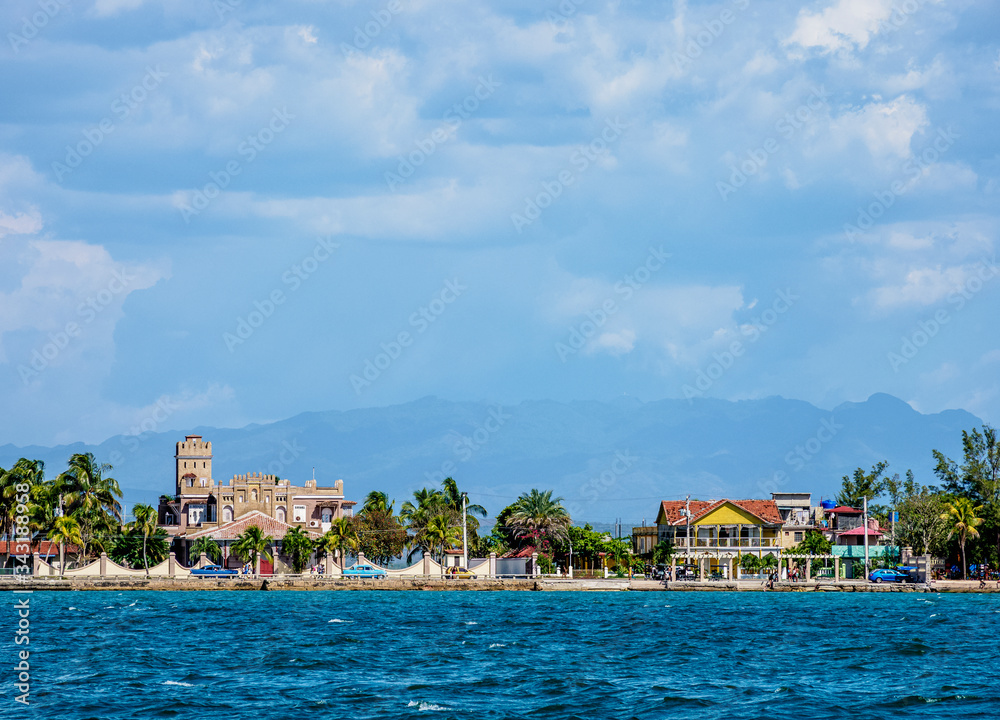 View over Cienfuegos Bay towards La Punta, Cienfuegos, Cienfuegos Province, Cuba