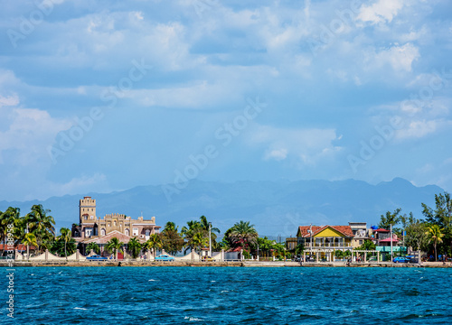 Vászonkép View over Cienfuegos Bay towards La Punta, Cienfuegos, Cienfuegos Province, Cuba