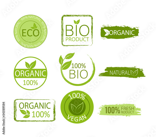 Vegan emblem. Round logo. Vector logo. Natural product. Natural leaf icon. Vegan emblem. Healthy fresh nutrition. Healthy lifestyle.