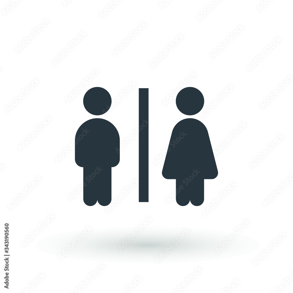 toilet icon or logo WC symbols, toilet sign Bathroom Male and female Gender icon Funny wc door plate symbol isolated sign vector illustration toilet icon or logo WC symbols, toilet sign Bathroom Male and female Gender icon Funny wc door plate symbol isolated sign vector illustration