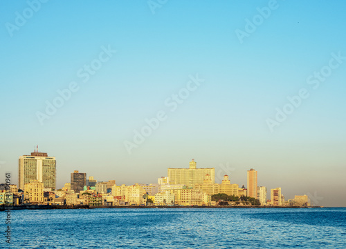 El Malecon, Centro Habana and Vedado at sunrise, Havana, La Habana Province, Cuba