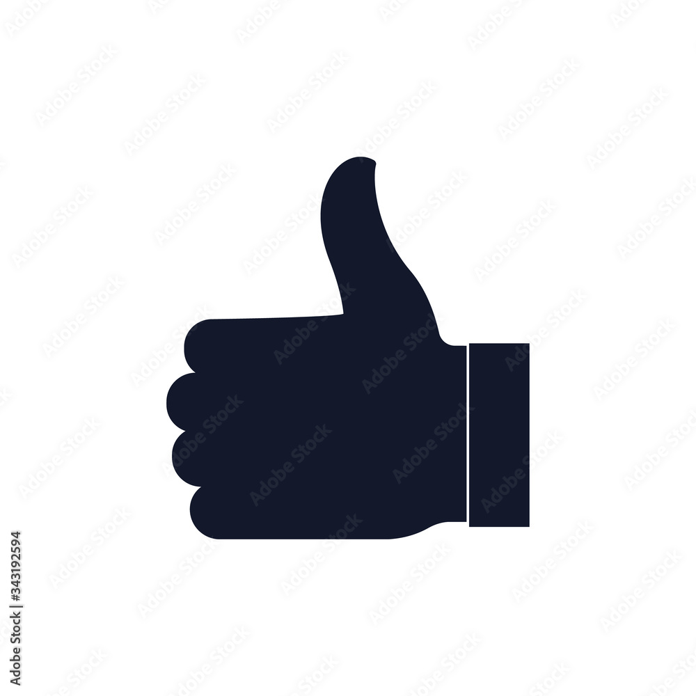 thumbs up, black icon on a white background. vector illustration. thumbs up, black icon on a white background. vector illustration.