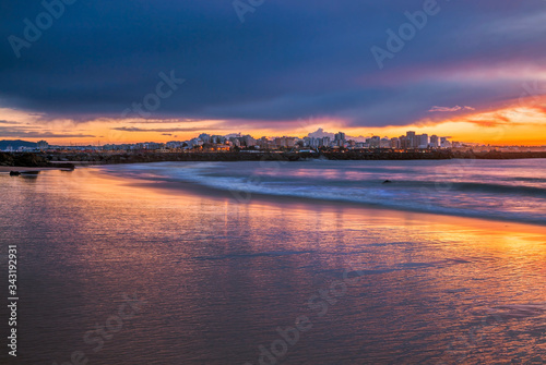 Beautiful seascape with beach, cliffs and ocean.