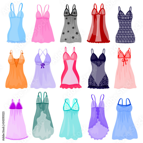 Negligee vector cartoon set icon. Vector illustration sleepwear on white background. Isolated cartoon set icon negligee.