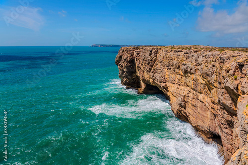 Algarve rocky coast near Sagres, Portugal
