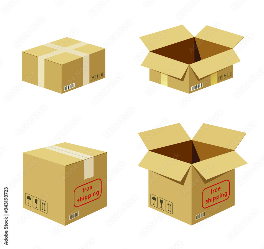 Cardboard box, craft. Sealed brown, for storage of cardboard parcels. Retail, logistics, delivery, storage concept. Cardboard box, craft. Sealed brown, for storage of cardboard parcels. Retail, logistics, delivery, storage concept.