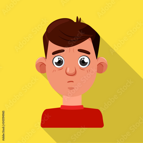 Vector design of guy and surprised icon. Set of guy and emotion stock symbol for web.