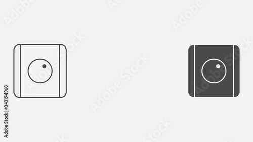 Light dimmer switch outline and filled vector icon sign symbol © mehsumov