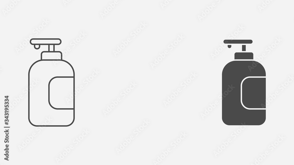Liquid soap outline and filled vector icon sign symbol Liquid soap outline and filled vector icon sign symbol