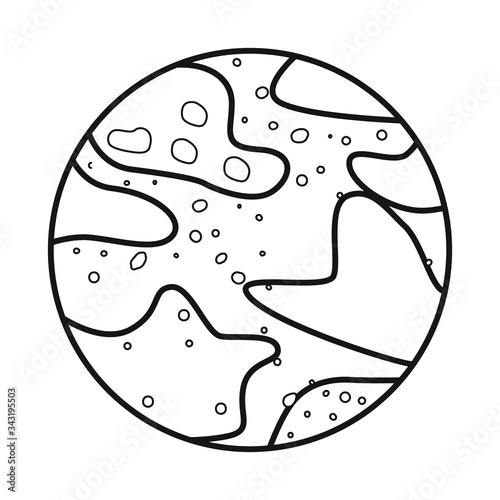 Isolated object of pluto and nasa logo. Web element of pluto and nebula stock vector illustration.