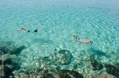 snorkeling in the sea