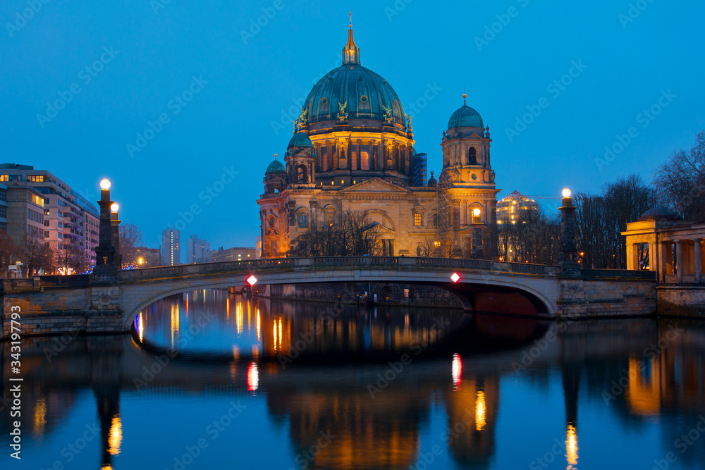Berlin main church at twilight Germany 