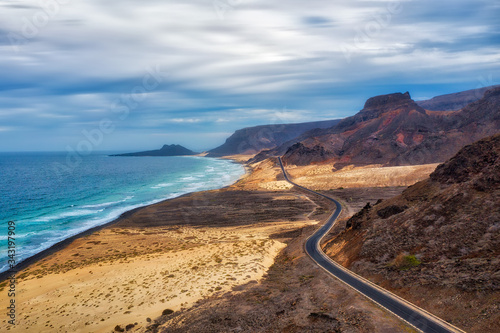 Cuadro en lienzo Sao Vicente Coastline from Monte Verde, Cape Verde