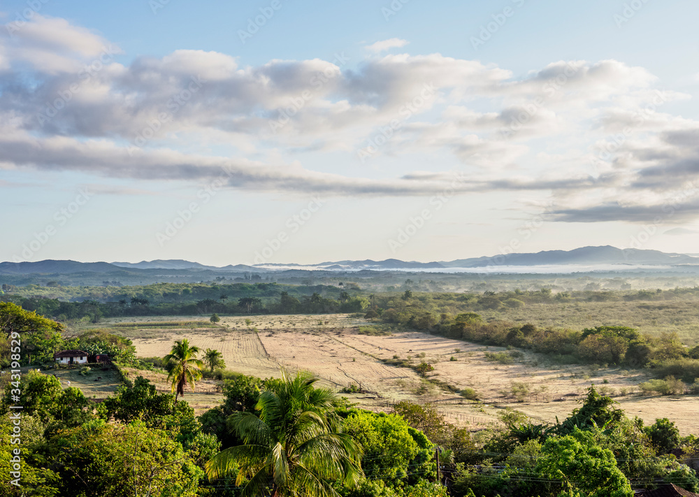 Landscape of the Valley seen from Manaca Iznaga Tower, Valle de los Ingenios, Sancti Spiritus Province, Cuba