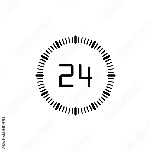 Clock line icon isolated on white background. Black and white simple watches. Time concept