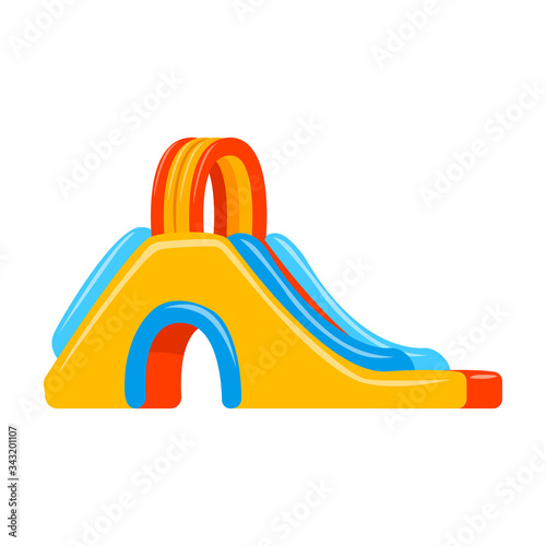 Inflatable slide vector icon.Cartoon vector icon isolated on white background inflatable slide.