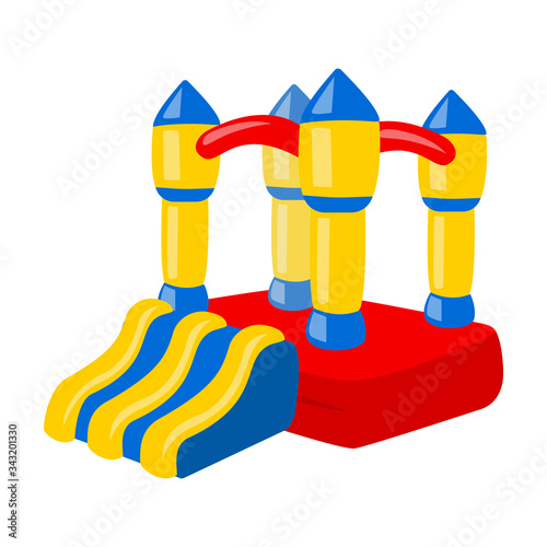 Inflatable slide vector icon.Cartoon vector icon isolated on white background inflatable slide.