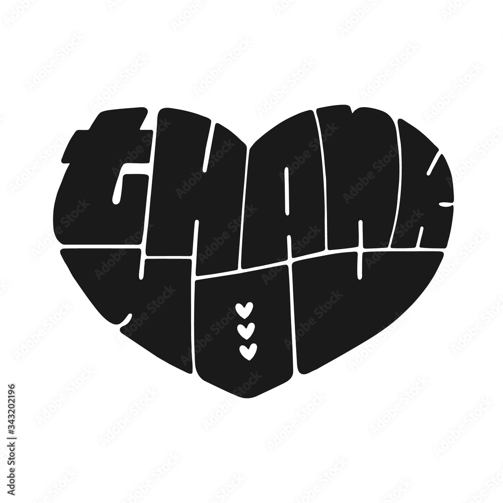 Thank you vector hand drawn lettering in heart shape isolated on white background. Graphic design element. Thank you vector hand drawn lettering in heart shape isolated on white background. Graphic design element.