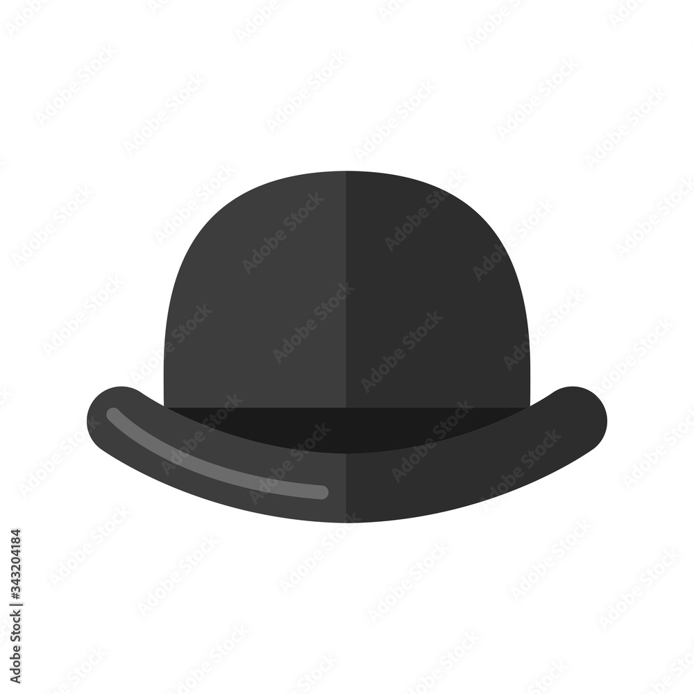 Men's bowler hat. Isolated on white background. Vector illustration. Men's bowler hat. Isolated on white background. Vector illustration.